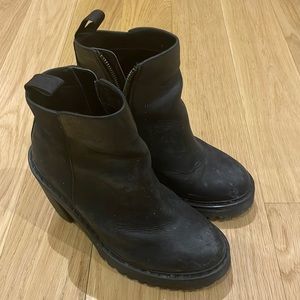 Black Doc Martens heel boot